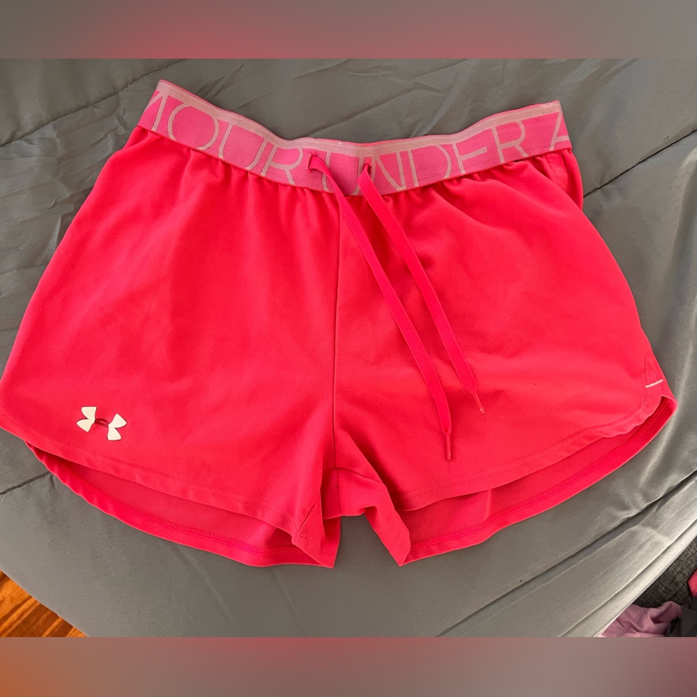 Under Armor Athletic Shorts with Spandex Band | Dark Pink